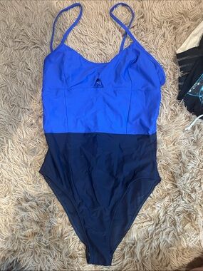 summersalt Two-Tone Royal Blue & Navy One-Piece Swimsuit